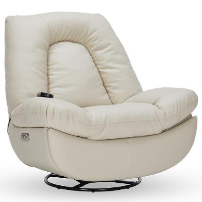 Poltrona Reclinável Elétrica Salvana L07 Com Massagem E Aquecimento Couríssimo Bege Lyam Decor