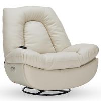 Poltrona Reclinável Elétrica Com Massagem E Aquecimento Salvana L07 Couríssimo Bege - Lyam Decor - 1