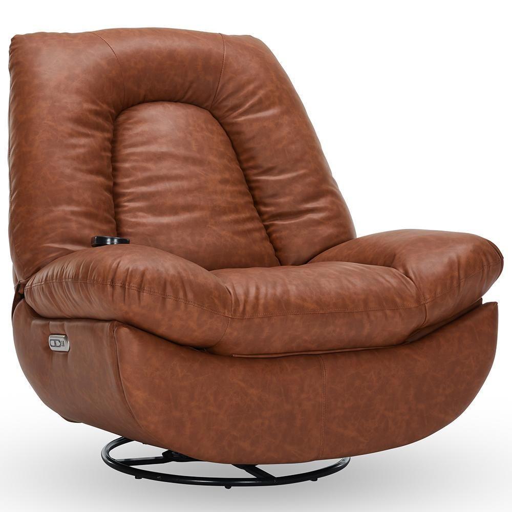 Poltrona Reclinável Elétrica Com Massagem E Aquecimento Salvana L07 Couríssimo Marrom - Lyam Decor - 1