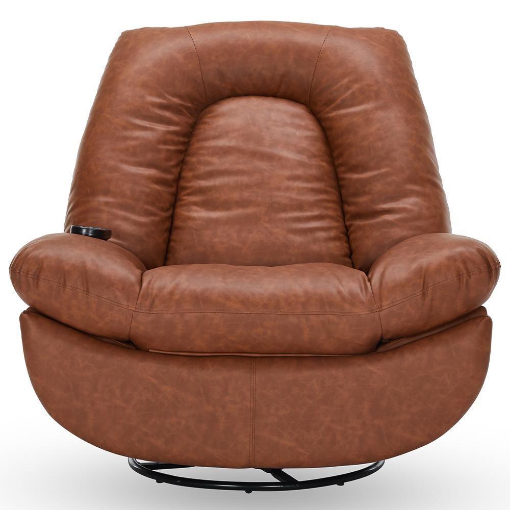 Poltrona Reclinável Elétrica Com Massagem E Aquecimento Salvana L07 Couríssimo Marrom - Lyam Decor - 3