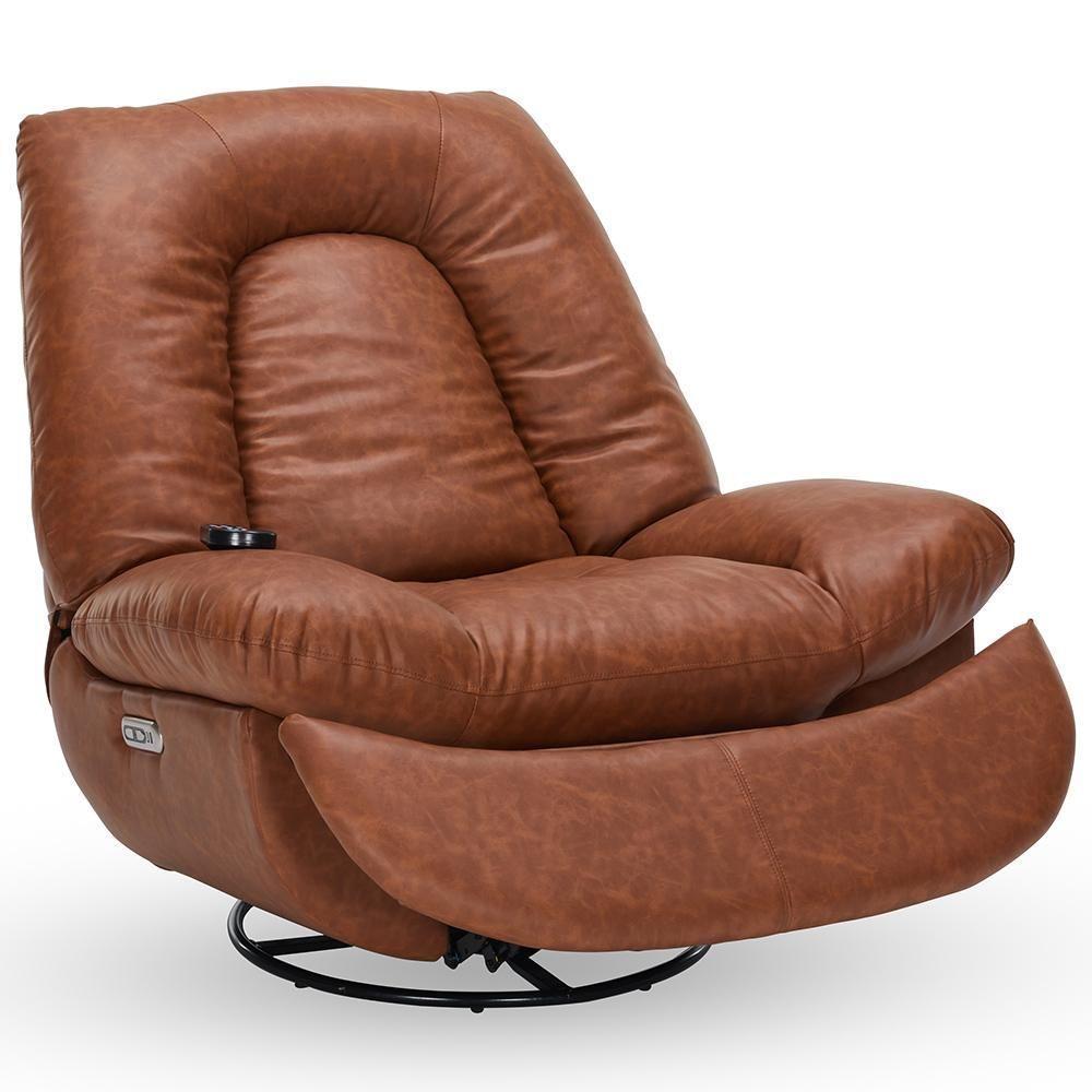 Poltrona Reclinável Elétrica Com Massagem E Aquecimento Salvana L07 Couríssimo Marrom - Lyam Decor - 6