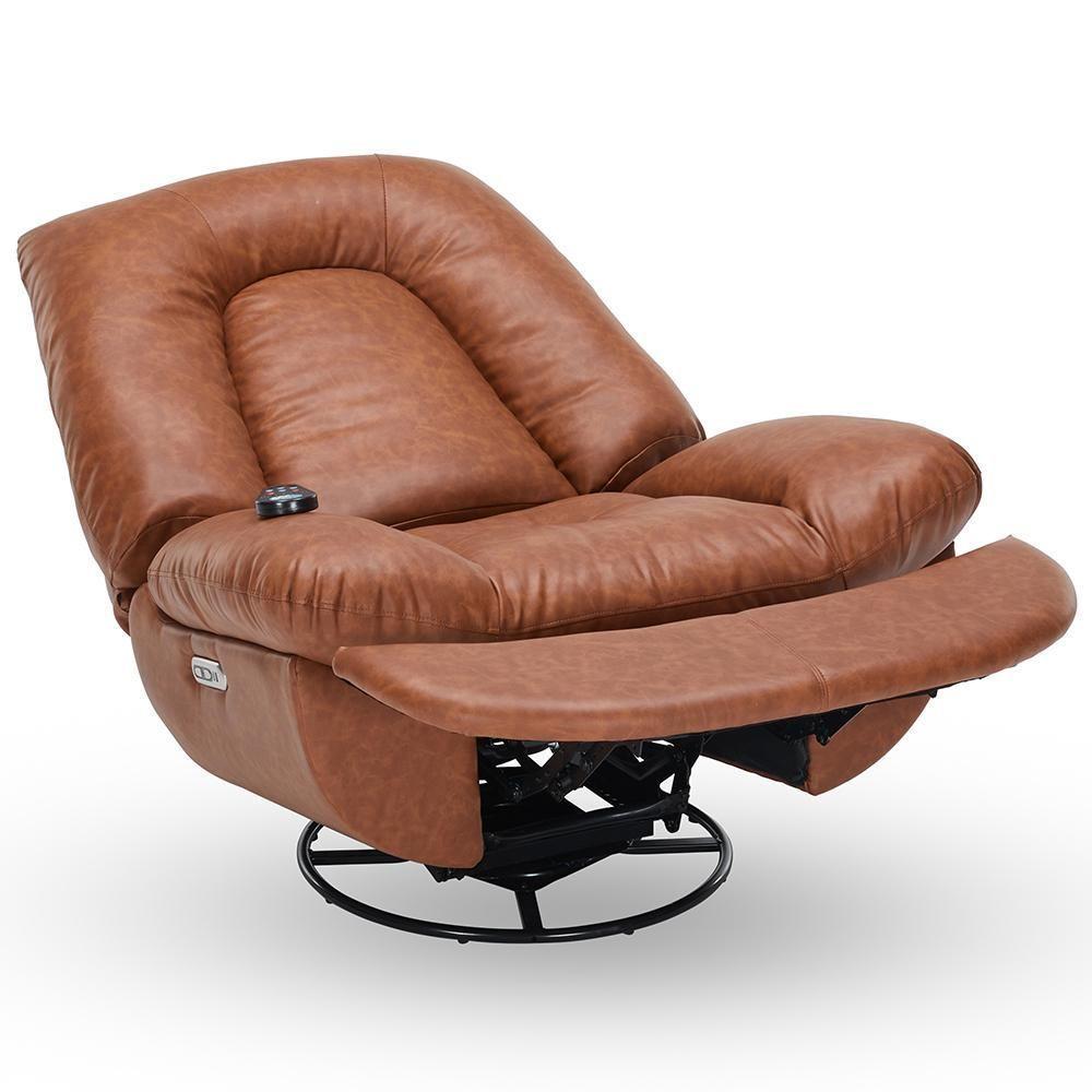 Poltrona Reclinável Elétrica Com Massagem E Aquecimento Salvana L07 Couríssimo Marrom - Lyam Decor - 7