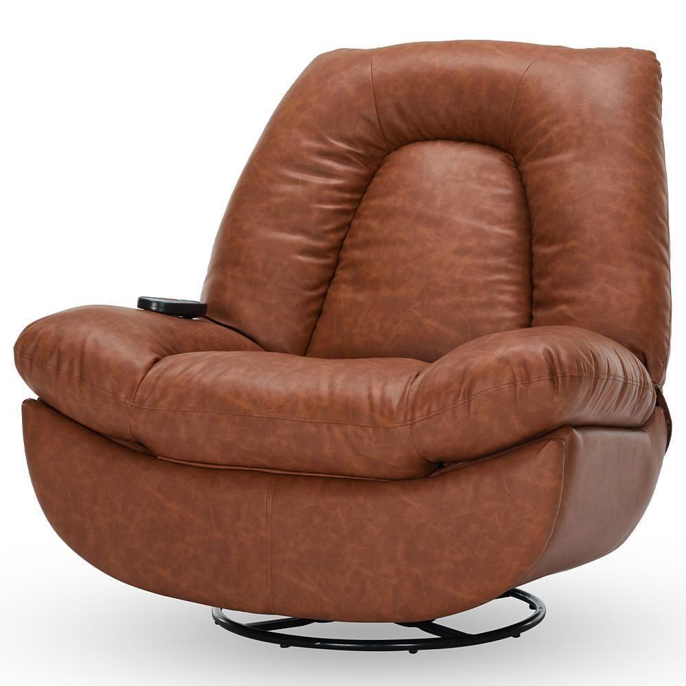 Poltrona Reclinável Elétrica Com Massagem E Aquecimento Salvana L07 Couríssimo Marrom - Lyam Decor - 8