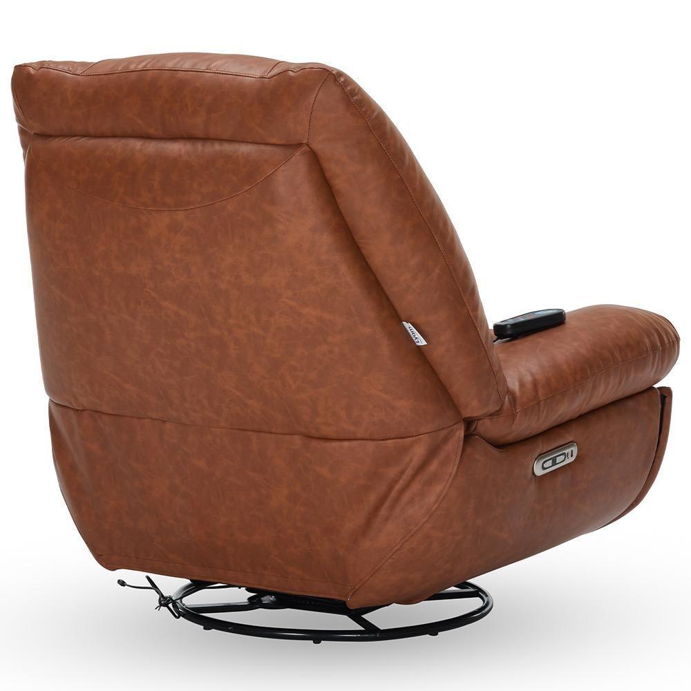 Poltrona Reclinável Elétrica Com Massagem E Aquecimento Salvana L07 Couríssimo Marrom - Lyam Decor - 9