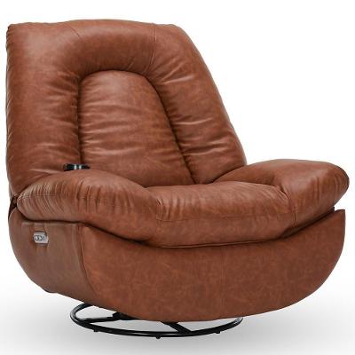 Poltrona Reclinável Elétrica Com Massagem E Aquecimento Salvana L07 Couríssimo Marrom - Lyam Decor