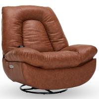 Poltrona Reclinável Elétrica Com Massagem E Aquecimento Salvana L07 Couríssimo Marrom - Lyam Decor - 1