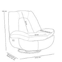 Poltrona Reclinável Elétrica Com Massagem E Aquecimento Salvana L07 Couríssimo Marrom - Lyam Decor - 5