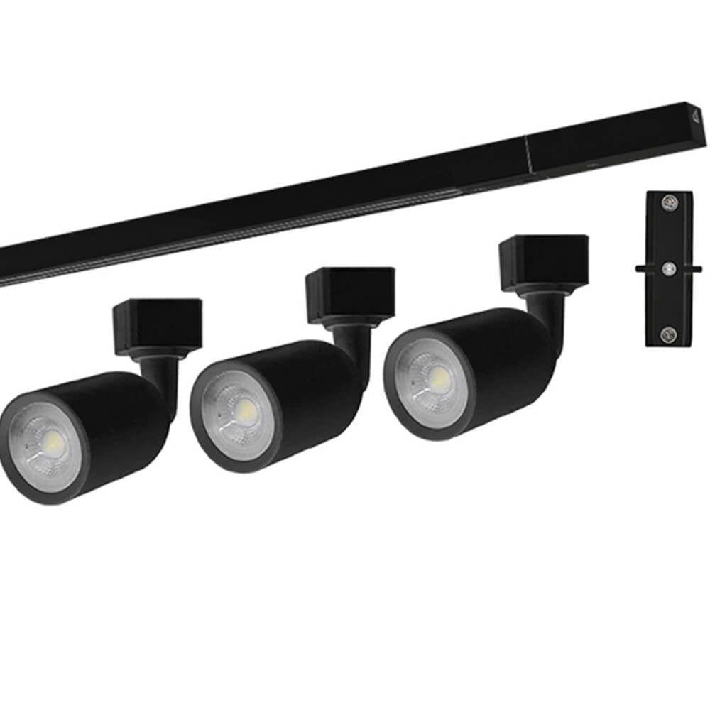 Kit Trilho Direct Led Preto 6500k - 15090233 - Taschibra - 1