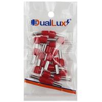 Terminal Tubular Ilhós Vermelho Com 20 Peças - 4.4.87 - Dual Comp - 2