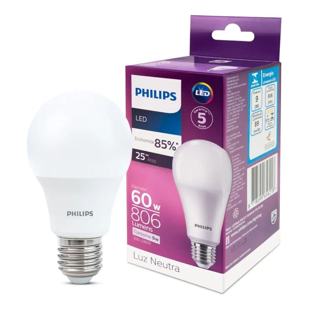 Lâmpada Led Bulbo A60 Bivolt 9 Watts 4000k 806lm - 929002037912 - Philips - 1