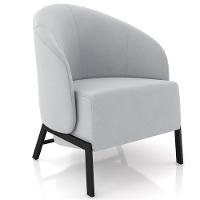 Poltrona Decorativa Para Sala Living Pés Industrial Sierra K01 Veludo Cinza - Lyam Decor - 1