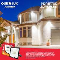 Projetor Led Slim 100w Preto 3000k - Ourolux Refletor Superled Slim 3000k 100w Bivolt Preto - 4