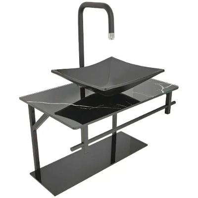 Lavatório Rubi Mármore 64x40cm Preto - 0169 - Dulluc