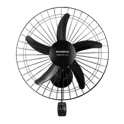 Ventilador de Parede Mondial 150W 50cm 5 Pás 3 Velocidades Preto 110V