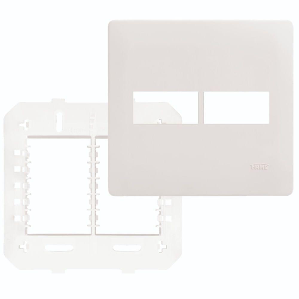 Placa Com Suporte 4""x4"" 2 Módulos Horizontal - 3639 - Fame Placa C-suporte 4x4 2 Modulos Horizontal 003639 - 1