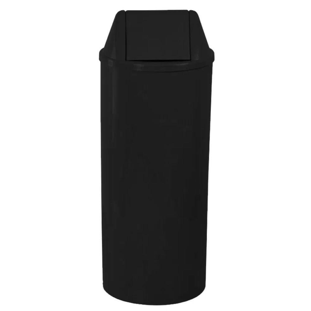 Lixeira De Plástico Preta 50cm Com Tampa 22 Litros - E12a-eb12 - Jsn Cesto Plastico Com Tampa Preta 50cm - Eb12p - Jsn - 1