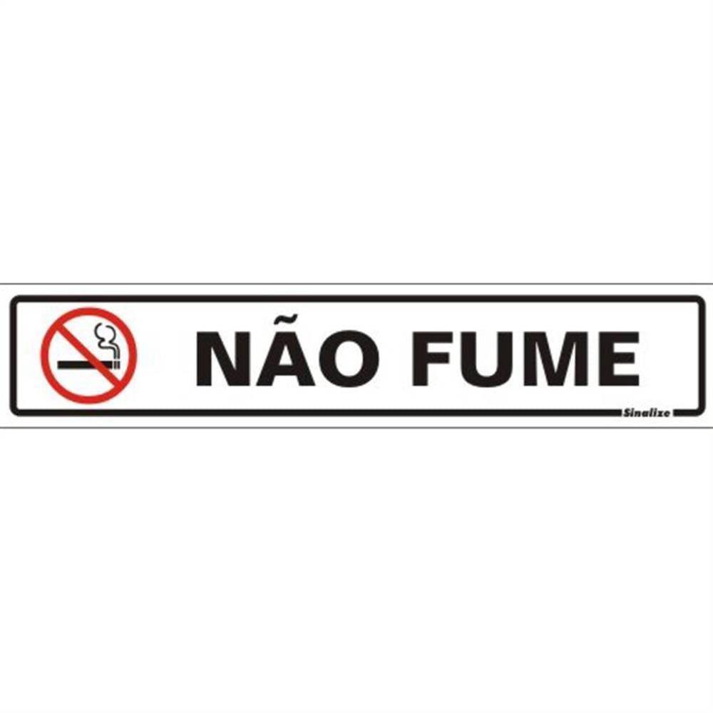 Placa De Poliestireno Auto-adesiva 5x25cm Não Fume - 200 Aj - Sinalize Placa Ps 5x25 Nao Fume 200 Aj Sinalize - 1