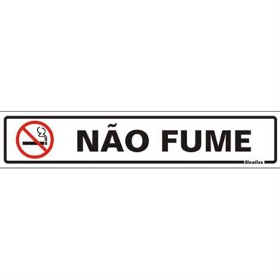 Placa De Poliestireno Auto-adesiva 5x25cm Não Fume - 200 Aj - Sinalize Placa Ps 5x25 Nao Fume 200 Aj Sinalize