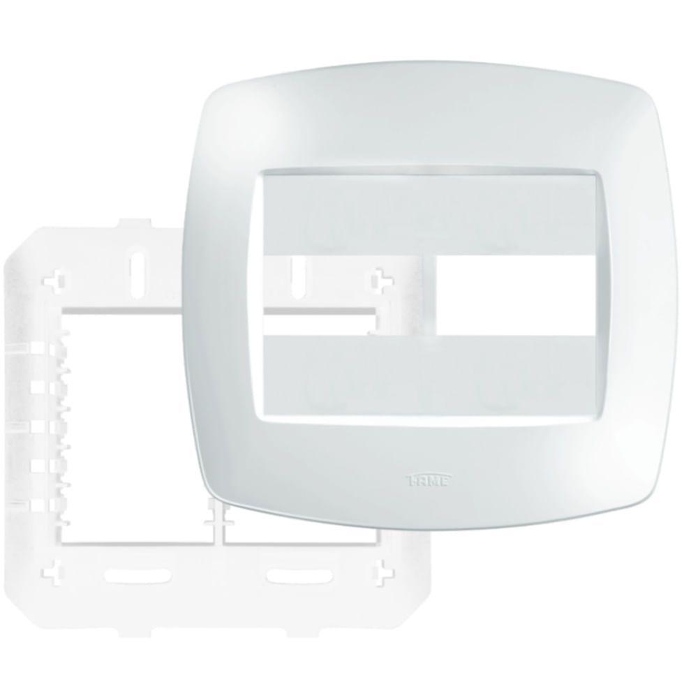 Placa 4 X 4 Com Suporte 2 Módulos Horizontais Elegance - 2513 - Fame Placa C-suporte 4x4 2 Mod.elegance Fame 094.2513.0 - 1