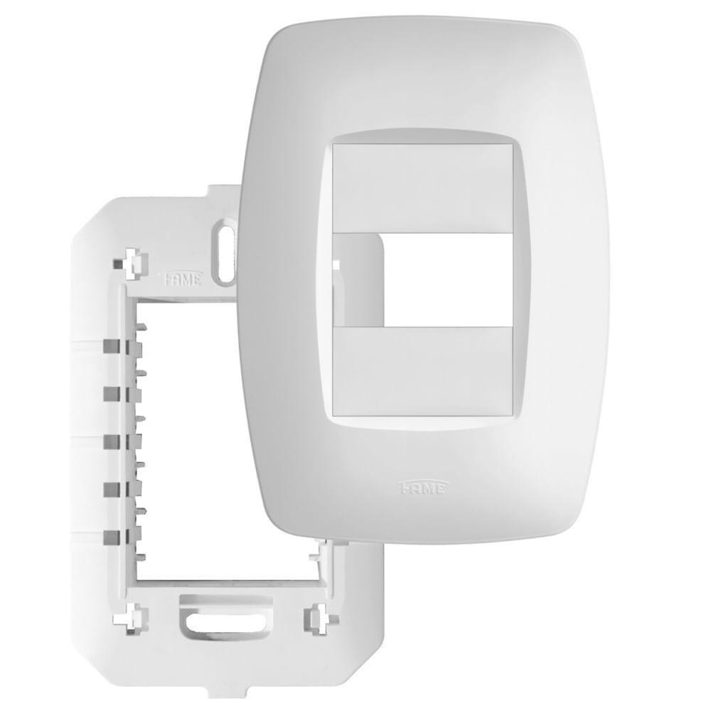 Placa 4"" X 2"" Com Suporte 1 Módulo Horizontal Elegance - 2511 - Fame Placa C-suporte 4x2 1 Modulo Elegance Fa - 1