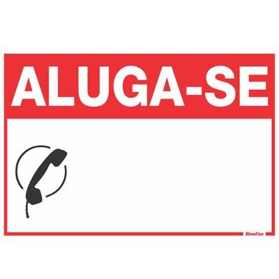 Placa De Poliestireno 20x30 ""aluga-se"" - 250cm - Sinalize Placa De Poliestireno 20x30 "aluga-se" 250cm