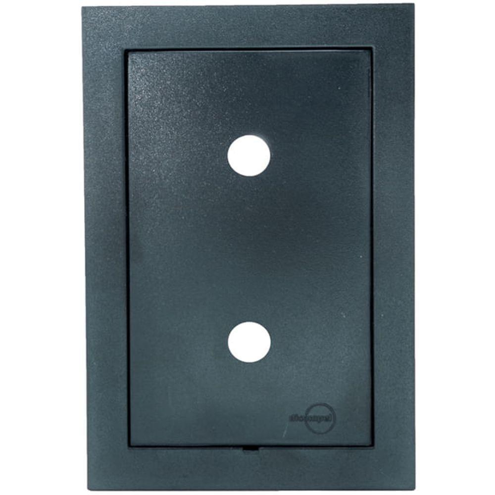 Placa 4x2 2 Furos Com Suporte Preto Fosco - Ekp-30000-50 - Dicompel - 1