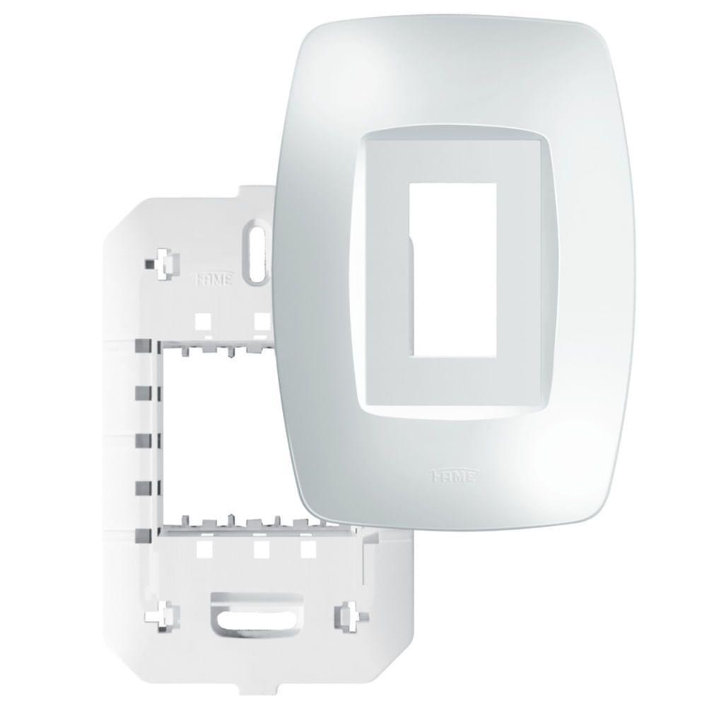 Placa 4"" X 2"" Com Suporte 2 Módulos Horizontais Elegance - 2839 - Fame Placa 4x2 C-suporte 2 Mod.horiz.elegance - 1