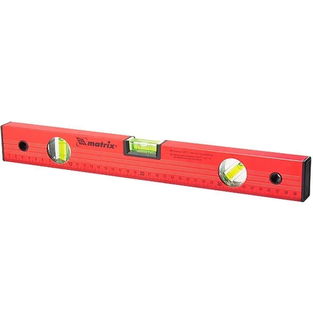 Nível De Alumínio 3 Bolhas Com Régua Vermelho 24" 600mm - 332239 - Mtx - 1