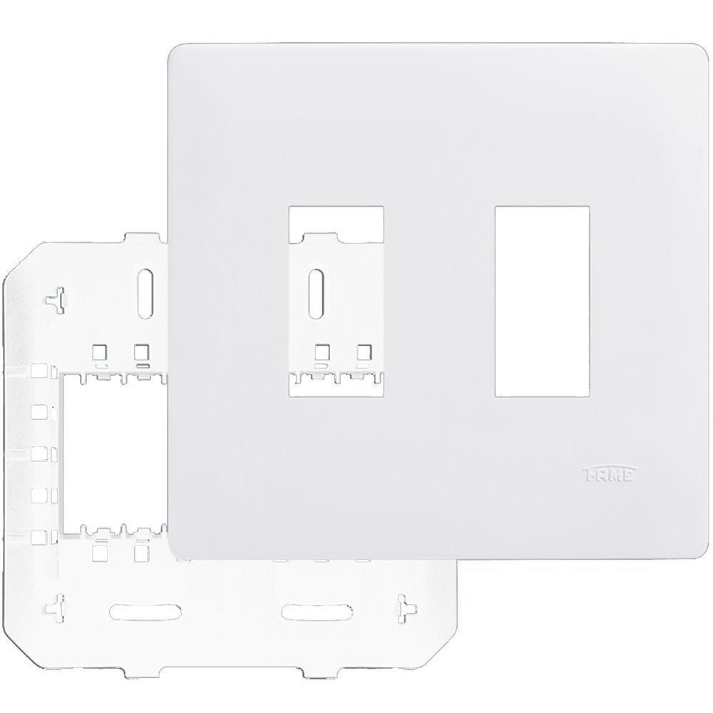 Placa Com Suporte 4""x4"" 2 Módulos Verical - 3640 - Fame Placa C-suporte 4x4 2 Modulos Vertical 003640 Fame - 1