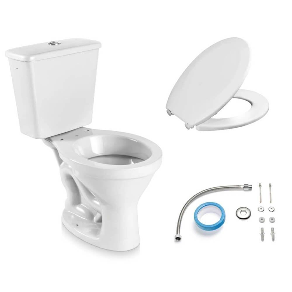 Kit Bacia Com Caixa Acoplada Sabará Com Assento + Kit Para Instalação Branco - Cbsra00 - Icasa - 1