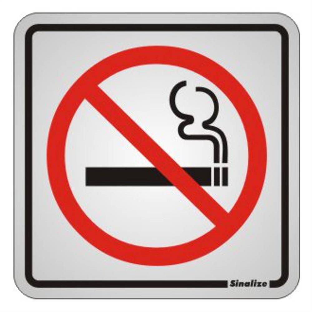 Placa De Alumínio Auto-adesiva 15x15cm Proibido Fumar - 120 Ab - Sinalize Placa Auto-ades.15x15cm(proib.fum.)sinal 120ab - 1