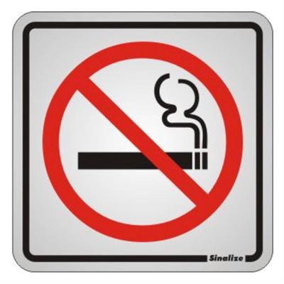 Placa De Alumínio Auto-adesiva 15x15cm Proibido Fumar - 120 Ab - Sinalize Placa Auto-ades.15x15cm(proib.fum.)sinal 120ab