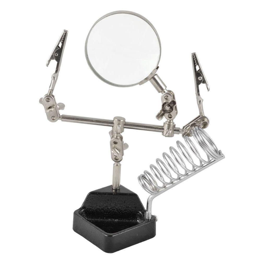 Lupa Com Garra E Suporte Para Ferro De Solda - 0ad - Eda - 1