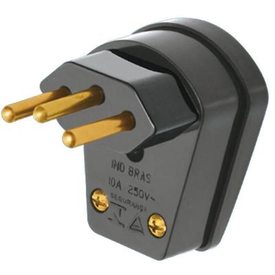 Plugue 2p+t 90g 10a Preto - 1489 - Fame Plugue 2p+t 90g Preto 10a 1489 Fame
