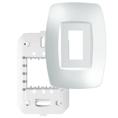 Placa 4"" X 2"" Com Suporte 1 Módulo Vertical Elegance - 2758 - Fame Placa 4x2 C-sup.1 Mod.vert.elegance