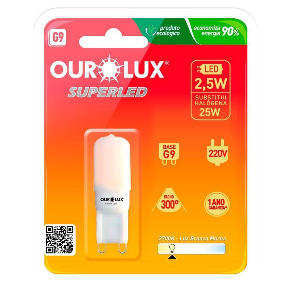Super Led G9 2,5 Watts 220 Volts 2700k Fosca - 20158 - Ourolux Superled G9 2,5w 220v 2700k Fosca 300º Ourolux - 1
