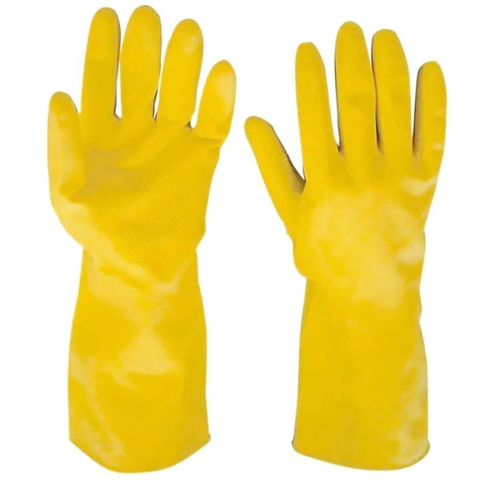 Luva De Latex Plus Amarela Média - At1301m - Pincéis Atlas - 1