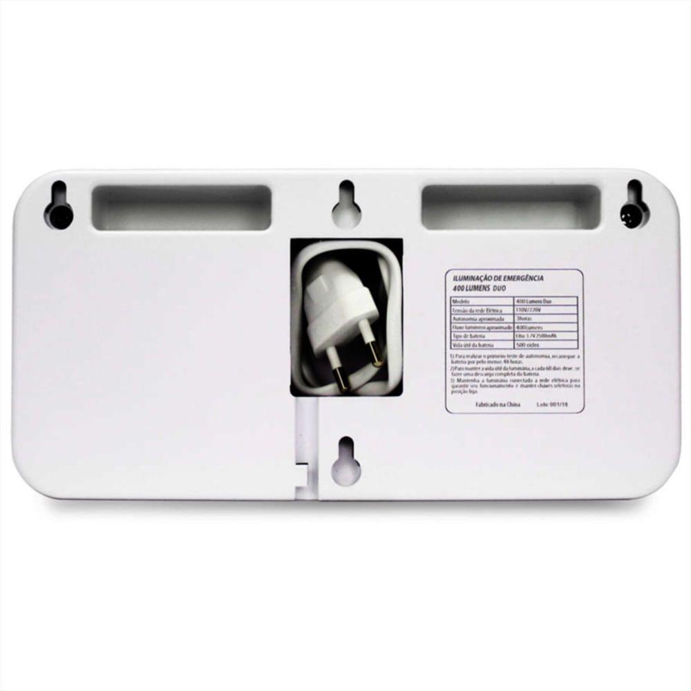 Luminária De Emergência 400 Lumens Com Faróis Embutidos - 27025 - Segurimax - 2