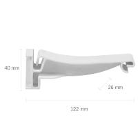 Suporte De Fixação De Calha Branco De 26x122mm - Cal-su*br - Astra Suporte Fixacao De Calha 26x122mm - Cal-su*br - Astra - 1