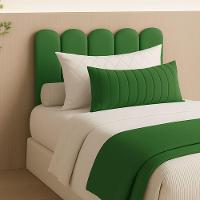 Cabeceira Solteiro Nuvem Pratica E Moderna Com 5 Placas 60cm Verde - 5