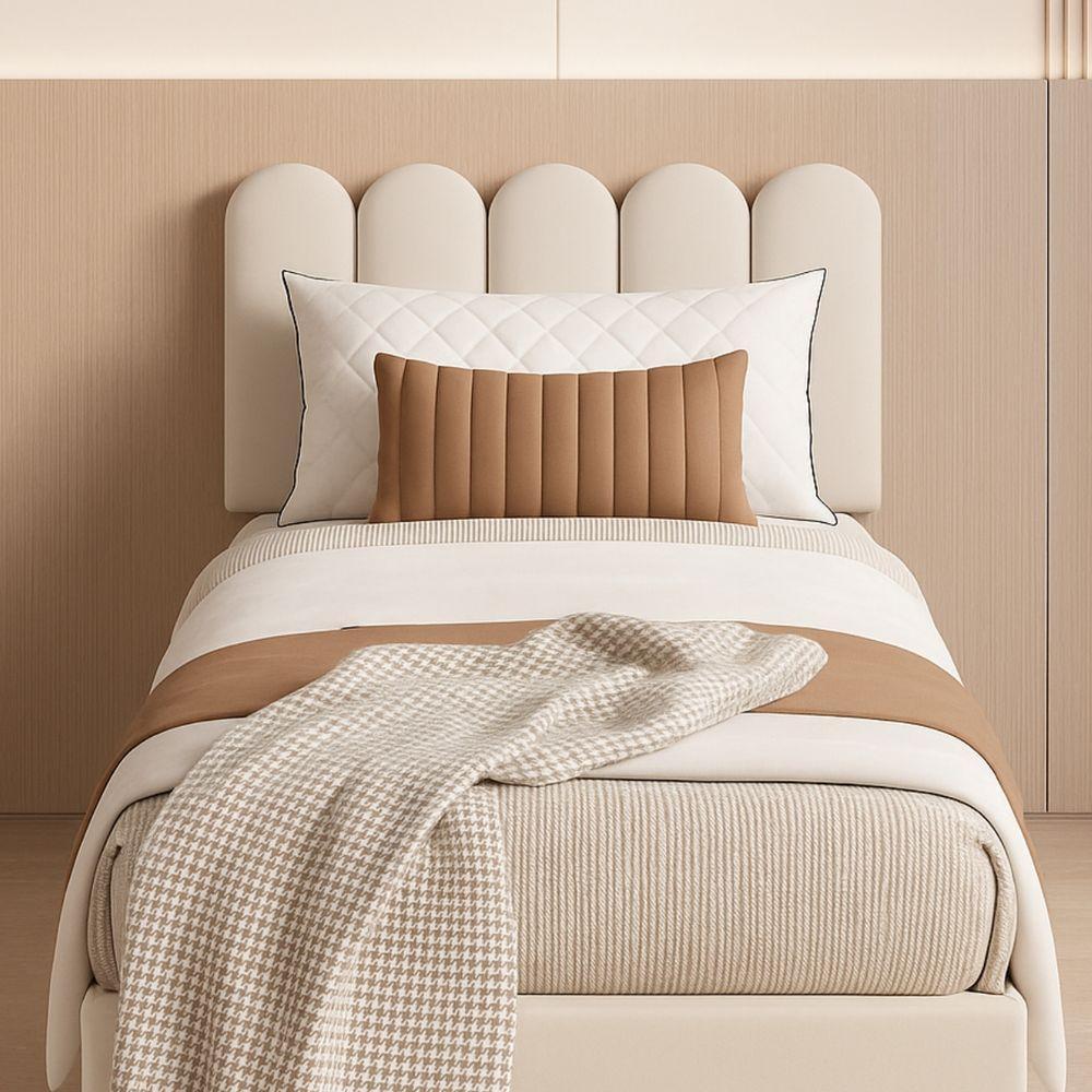 Cabeceira Solteiro Nuvem Pratica E Moderna Com 5 Placas 60cm Branco - 1