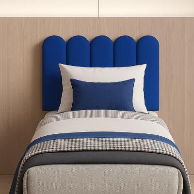 Cabeceira Nuvem Suede Solteiro Com 5 Placas Macias De 60cm Azul Marinho