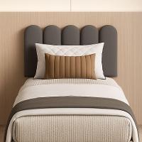 Cabeceira Solteiro Nuvem Pratica E Moderna Com 5 Placas 60cm Chumbo - 1