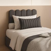 Cabeceira Solteiro Nuvem Pratica E Moderna Com 5 Placas 60cm Chumbo - 5