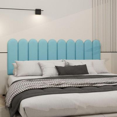 Cabeceira Nuvem Suede King Size Com 10 Placas Macias De 60cm Azul Bebe