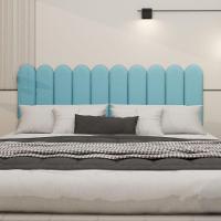 Cabeceira Nuvem Suede King Size Com 10 Placas Macias De 60cm Azul Bebe - 5