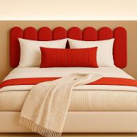 Cabeceira Nuvem Estofada Queen Size 8 Placas Em Suede 45cm Vermelho - 1