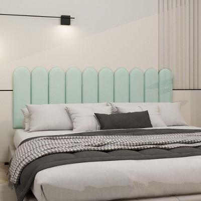 Cabeceira Nuvem Suede King Size Com 10 Placas Macias De 60cm Verde Claro