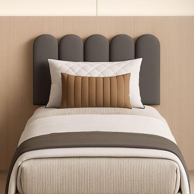 Cabeceira Nuvem Suede Solteiro Com 5 Placas Macias De 60cm Chumbo