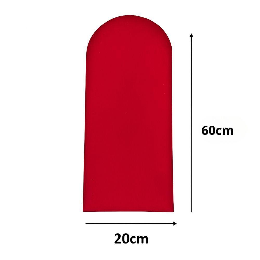 Cabeceira Solteiro Nuvem Pratica E Moderna Com 5 Placas 60cm Vermelho - 2